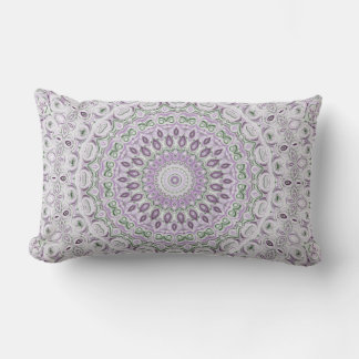 Coussin Rectangle Conception de motif mandala lavande et vert