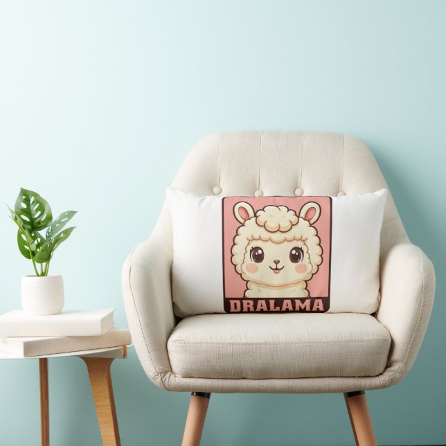 Coussin Rectangle Conception d'illustration de lama mignon (Chaise)