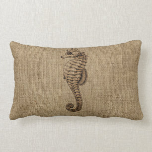 Coussin Rectangle Conception en bronze de vie marine d'illustration