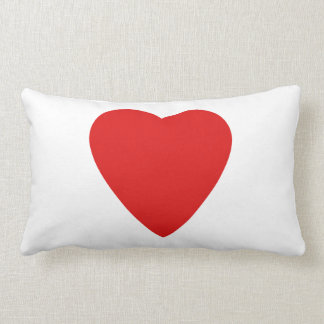Coussin Rectangle Conception rouge et blanche de coeur d'amour