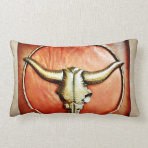 Coussin Rectangle Conception rustique de cuir de Faux de klaxons de