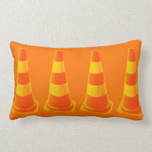 Coussin Rectangle Cône de signalisation avec bandes jaunes