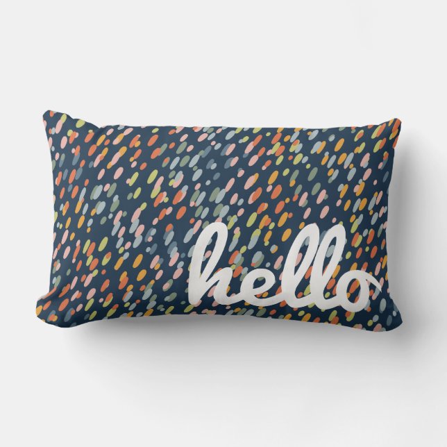 Coussin Rectangle Confetti Dot Joueuse, Moderne Peinture Bienvenue (Recto)