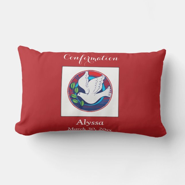 Coussin Rectangle Confirmation de la colombe colorée sur l'Arrière - (Recto)