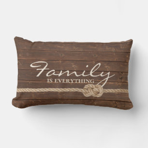Coussin Rectangle Connecteur de corde de famille sur bois