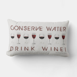 COUSSIN RECTANGLE CONSERVEZ DE L'EAU, BOIRE DU VIN !
