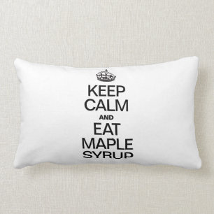 COUSSIN RECTANGLE CONSERVEZ LE CALME ET MANGEZ LE SYRUP MAPLE