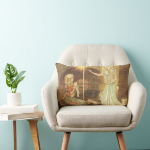 Coussin Rectangle Conte de fées vintage, Cendrillon et marraine fée