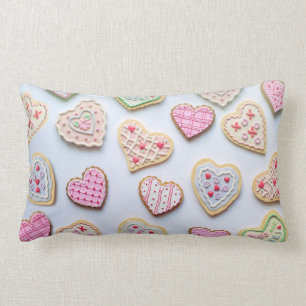 Coussin Rectangle Cookies en forme de coeur pour la Saint-Valentin  