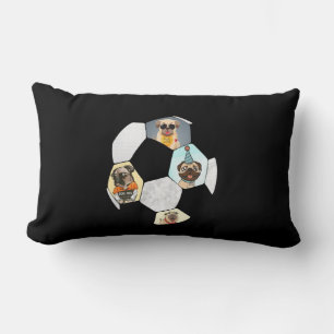 Coussin Rectangle Cool de football Chien Carlin de vie Carlin Annive