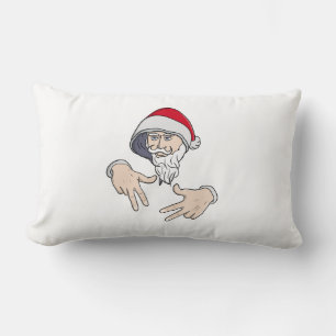 Coussin Rectangle Cool Gangsta Hip hop Rap de la main Père Noël