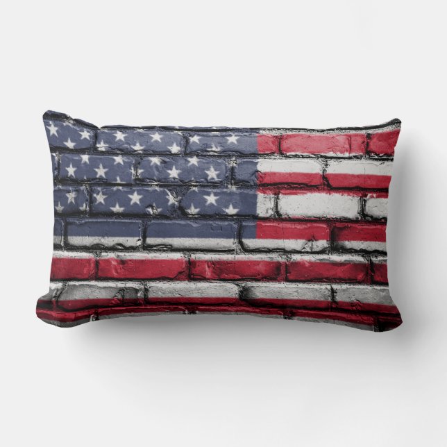 Coussin Rectangle Cool USA Drapeau design (Recto)