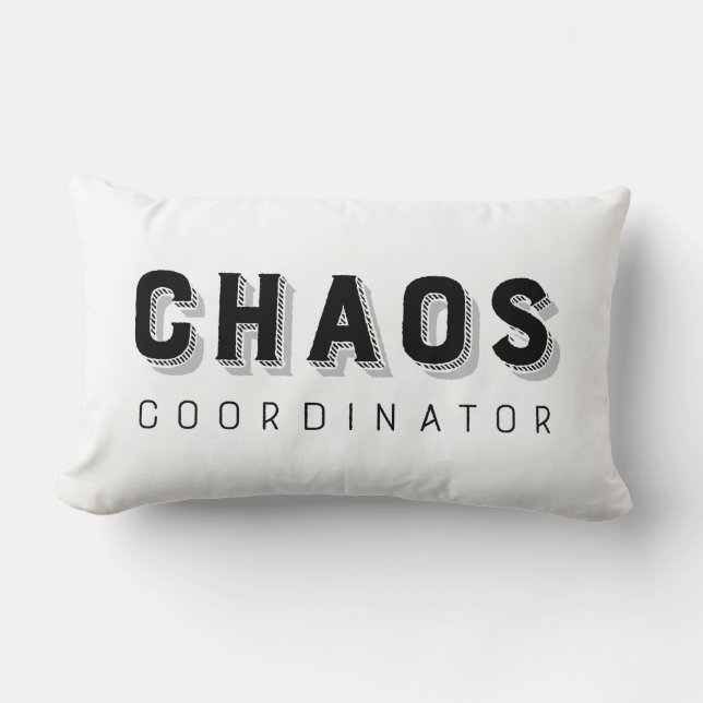 Coussin Rectangle Coordinateur du Chaos Typographie (Recto)