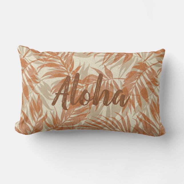 Coussin Rectangle Coordonnées des Spas tropicaux - Palmes d'Areca ré (Recto)
