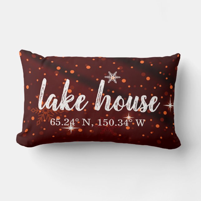 Coussin Rectangle Coordonnées personnalisées de Lake House Lumbar Co (Recto)