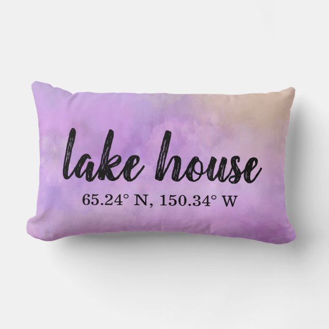 Coussin Rectangle Coordonnées personnalisées de Lake House Lumbar Co (Recto)
