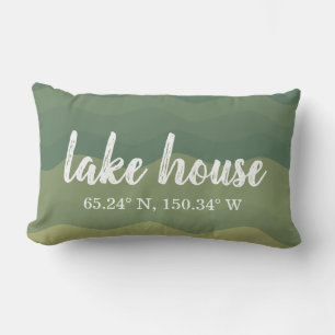 Coussin Rectangle Coordonnées personnalisées Lake House
