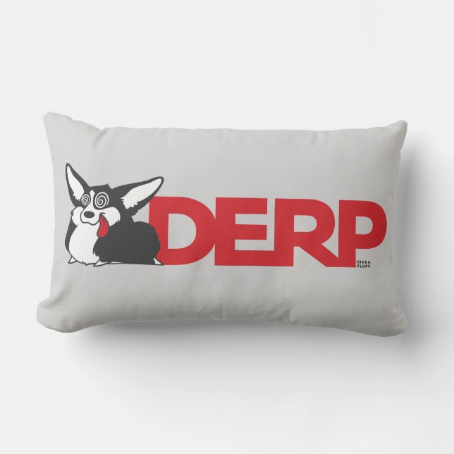 Coussin Rectangle Corgi de Derp (Recto)
