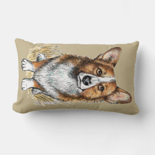 Coussin Rectangle Corgi Puppy Hugs