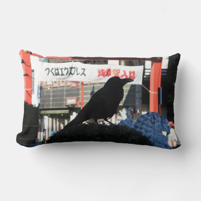 Coussin Rectangle Corneille japonaise (Recto)