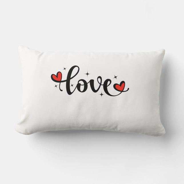 Coussin Rectangle Cosy LOVE Throw Pillow - Parfait pour la Saint Val (Recto)
