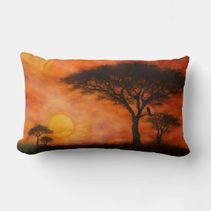 Coussin Rectangle Coucher de soleil africain Serengheti - Art à l'en