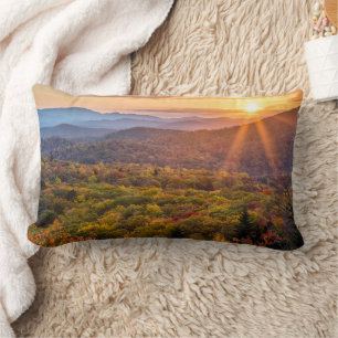 Coussin Rectangle Coucher de soleil automnal depuis Beacon Heights
