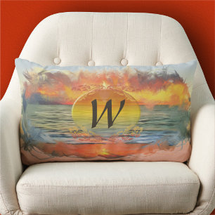 Coussin Rectangle Coucher de soleil de la baie de Banderas 1738