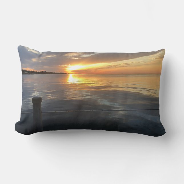 Coussin Rectangle Coucher de soleil de la jetée (Recto)