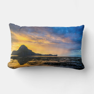 Coussin Rectangle Coucher de soleil sur la baie d'El Nido