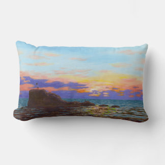 Coussin Rectangle Coucher de soleil sur la plage de Perranporth