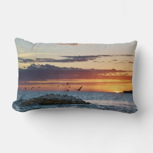 Coussin Rectangle Coucher de soleil sur le rocher pélican, île Dauph