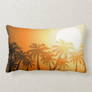 Coussin Rectangle Coucher de soleil tropical sur la plage