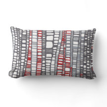 Couches en rouge et gris