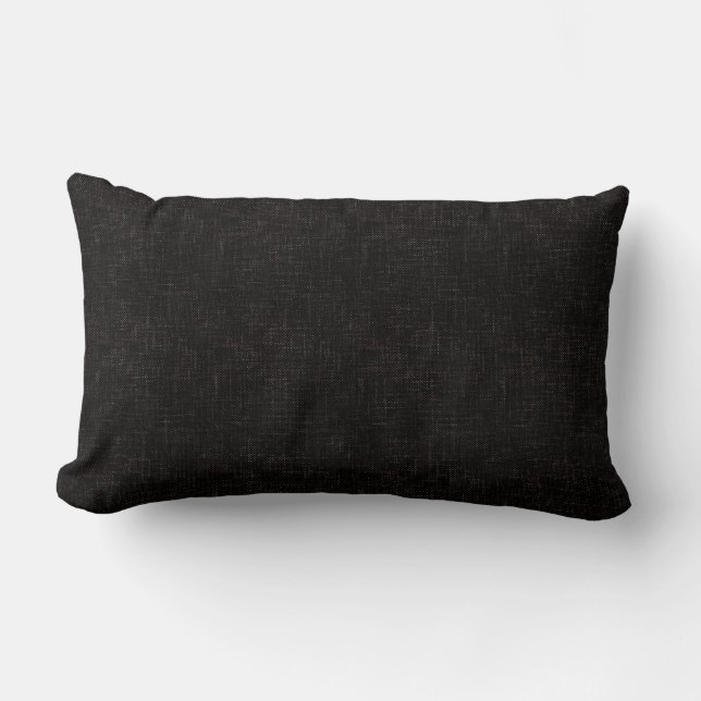Coussin Rectangle Couleur solide texturée noire (Recto)