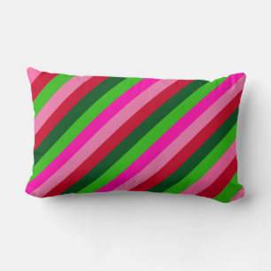 Coussin Rectangle Couleurs contemporaines rayures de Noël