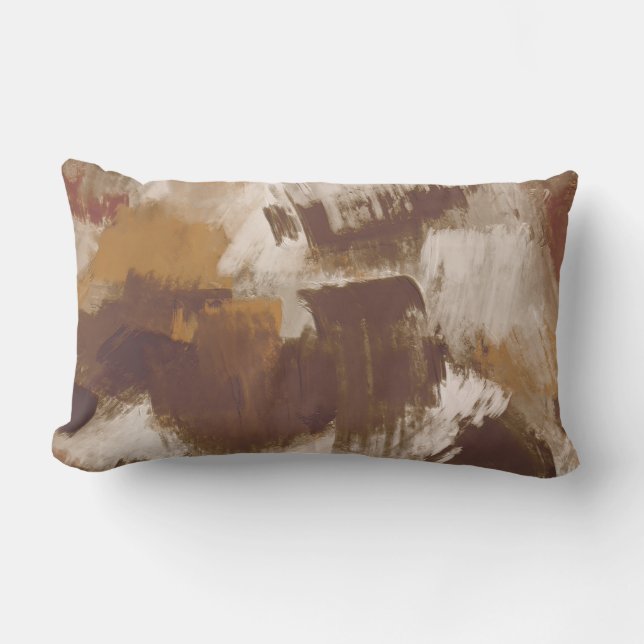 Coussin Rectangle Couleurs de café Abstraites Paint Strokes (Recto)