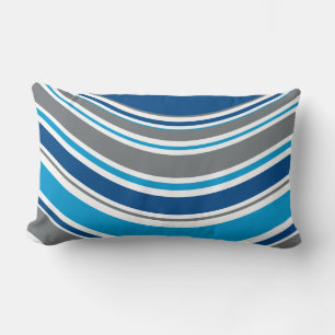 Coussin Rectangle Couleurs de style rétro Vagues