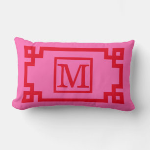 Coussin Rectangle Couleurs DIY clé grecque #2 Monogramme encadré ros