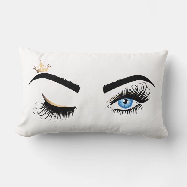 Coussin Rectangle Couleurs longues aux yeux bleu (Recto)