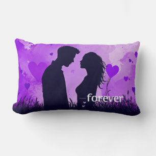 Coussin Rectangle Couple violet amour