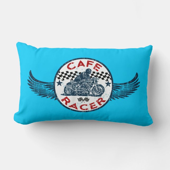 Coussin Rectangle Coureur de café de Moto (Recto)