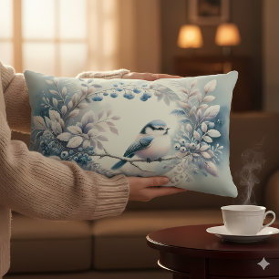 Coussin Rectangle Couronne de baies de merisier pour l'hiver