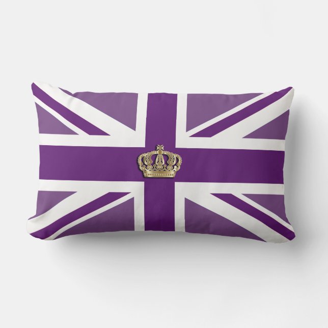 Coussin Rectangle Couronne et Union Jack Patriotic Cushion (Recto)