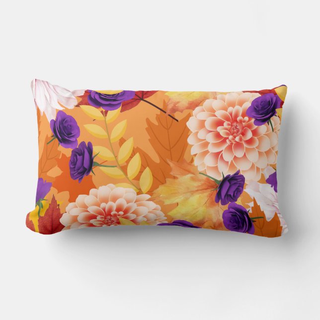 Coussin Rectangle Coussin, Fleurs d'automne (Recto)