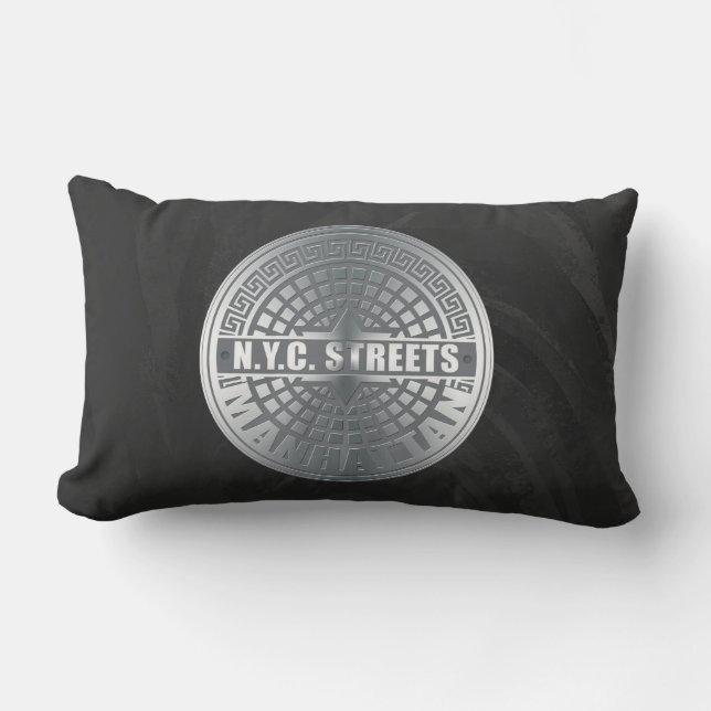 Coussin Rectangle Couvercles de regards Manhattan (Recto)