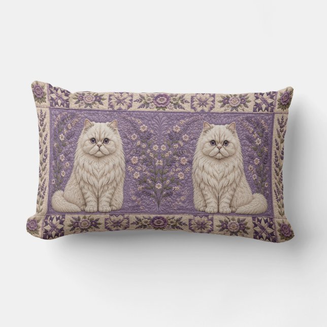 Coussin Rectangle Couvre-lit Persan Violet (Recto)
