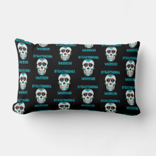 Coussin Rectangle Crâne de sucre/Guerrier...Dysautonomia