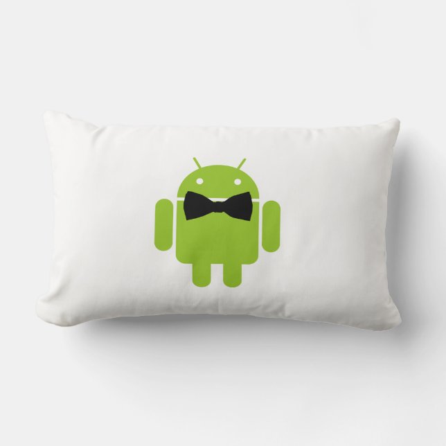 Coussin Rectangle Cravate Formelle Bow Android Robot Icon (Recto)