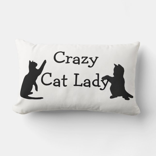 Coussin Rectangle Crazy Cat Lady Fun Animal Art (Recto)